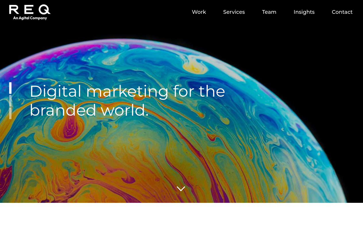 ```json
{
  "alt": "Colorful digital marketing graphic with text 'Digital marketing for the branded world' on a dark background.",
  "caption": "Explore the vibrant world of digital marketing transformation and branding in this eye-catching design. Discover the blend of creativity and strategy.",
  "description": "This image features a swirling, colorful graphic resembling an oil soap bubble, reflecting creativity, set against a dark backdrop. The text 'Digital marketing for the branded world' highlights the focus on innovative branding solutions. This vibrant design is part of a digital marketing company's homepage, capturing the essence of creativity and strategic branding. Keywords: digital marketing, branding, creativity, colorful design."
}
```