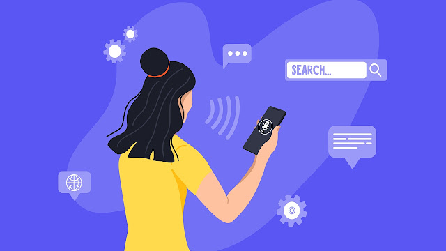 ```json
{
  "alt": "Illustration of a woman using voice search on a smartphone with technology icons in the background.",
  "caption": "Embrace the future of search! A woman engages with voice-activated technology, navigating the digital world with ease.",
  "description": "This illustration depicts a woman in a yellow shirt using voice search on her smartphone. The background features various technology icons and symbols, highlighting digital connectivity and search optimization. The design emphasizes modern technology interactions, making it ideal for content related to digital trends, voice search, and tech innovations."
}
```