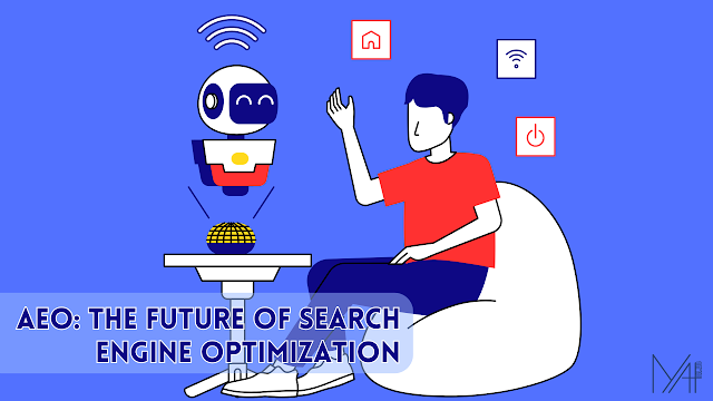 ```json
{
  "alt": "Illustration of a person interacting with a robot about search engine optimization next to digital icons.",
  "caption": "Embrace the future: AEO is revolutionizing search engine optimization with interactive AI technology.",
  "description": "This image features a digital illustration of a person in a red shirt interacting with a robot, symbolizing the advancements in search engine optimization (SEO) towards Answer Engine Optimization (AEO). The background includes digital icons representing connectivity and power, emphasizing the technological theme. This visually engaging image underscores the role of AI in evolving SEO practices."
}
```