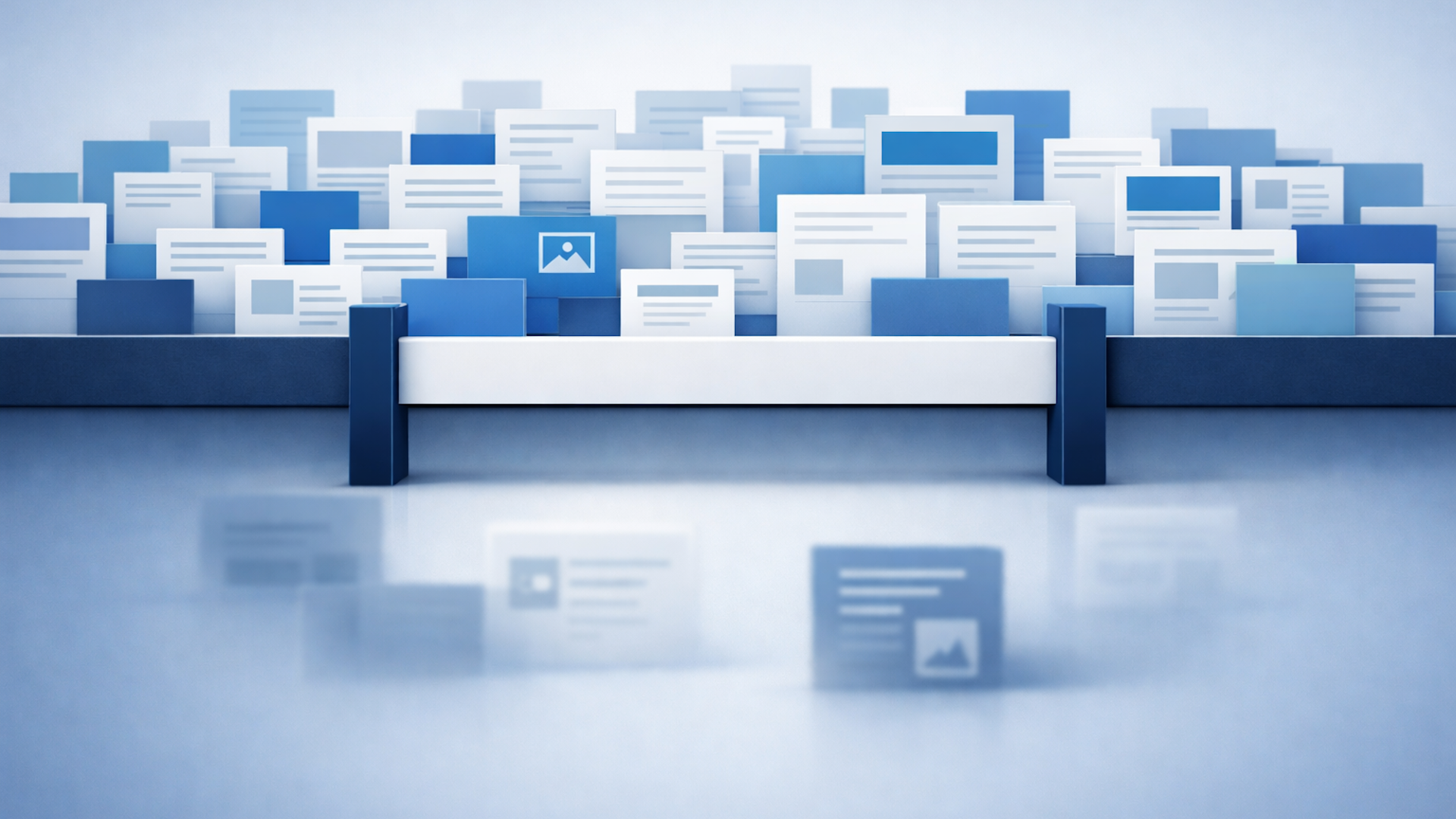 ```json
{
"alt": "Collection of blue and white digital documents displayed in layers, symbolizing digital organization.",
"caption": "A harmonious blend of blue and white documents symbolizes digital organization and seamless information flow.",
"description": "The image showcases a layered arrangement of digital document icons in varying shades of blue and white. Each document features simple graphics or text, creating a sense of organization and technological elegance. This visual metaphor effectively represents themes of digital filing, cloud storage, and information management, making it ideal for illustrating concepts related to data organization and tech-savvy solutions."
}
```