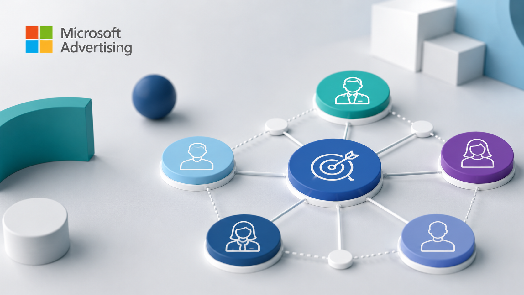 ```json
{
  "alt": "Microsoft Advertising diagram with interconnected circles and target icon, illustrating networking and engagement.",
  "caption": "Dive into the world of Microsoft Advertising, where targeted connections and strategic engagement lead to success.",
  "description": "The image showcases a diagram under the Microsoft Advertising logo, featuring interconnected circles with user icons and a central target icon. This visual representation emphasizes networking and strategic engagement in advertising. The use of soft blue, teal, and purple hues suggests a professional and modern approach. Ideal for reflecting concepts of digital marketing and targeted advertising strategies."
}
```