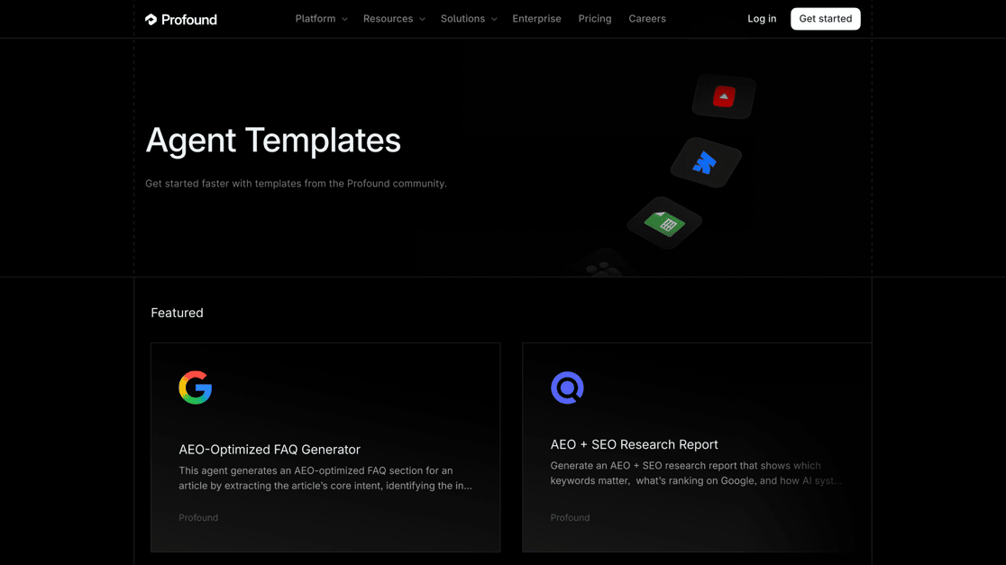 Profound Agent Templates: Launch AI Workflows Faster