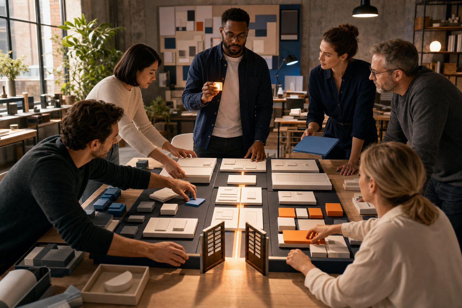 A cross-functional team aligns modular website components while one designated owner controls the final release gate.