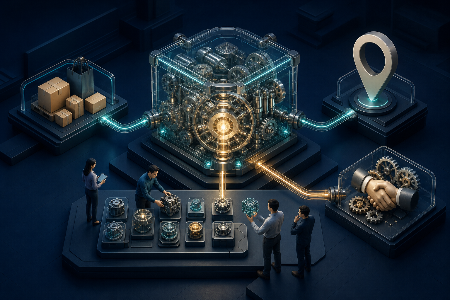 SEO specialists connect ecommerce, local service, and business sales components to a central revenue system.