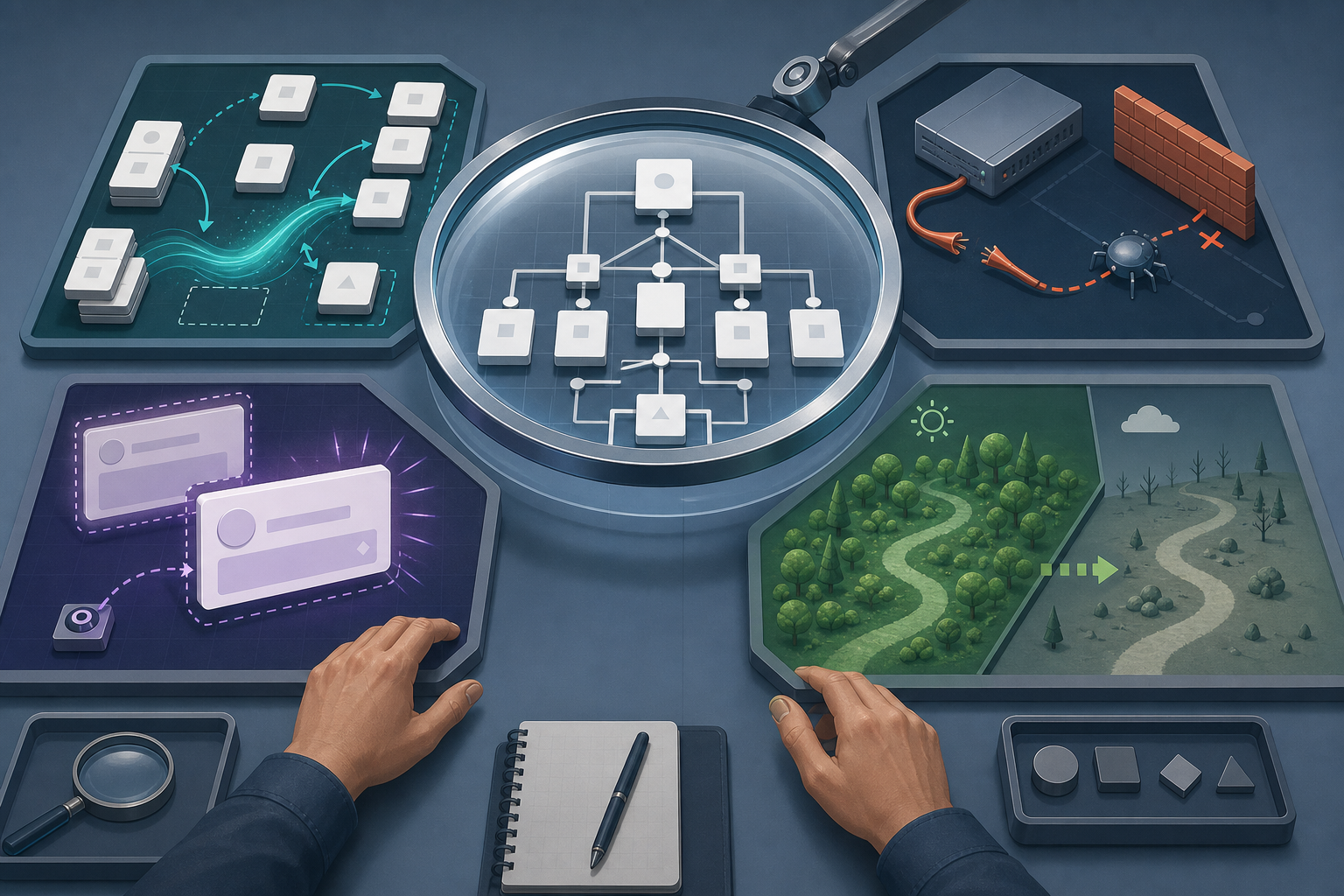 A digital investigation table separates evidence for relevance changes, technical failure, weaker presentation, and seasonal demand.