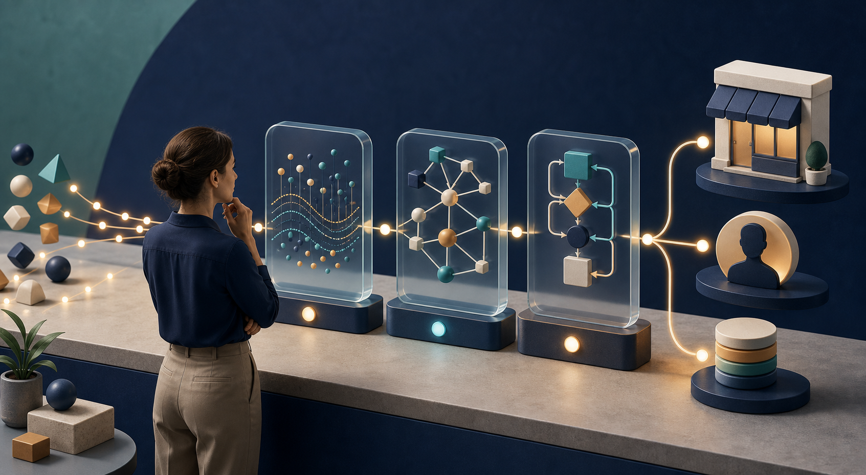 An analyst compares three transparent tools that connect AI answer signals and sources to business outcomes such as a storefront and customers.