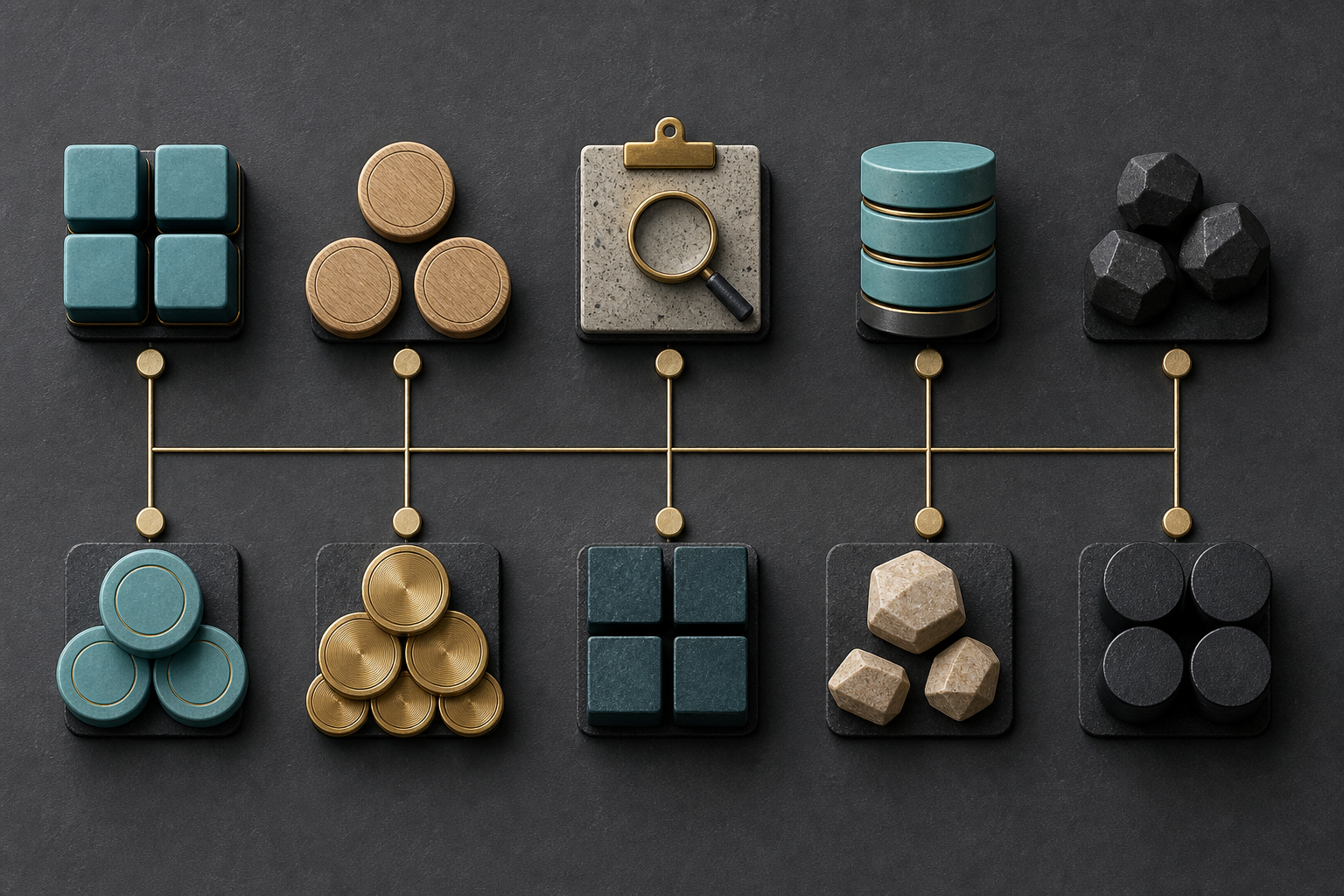 Unmarked compute, labor, storage, revenue, and savings objects are arranged in parallel cost and value lanes.
