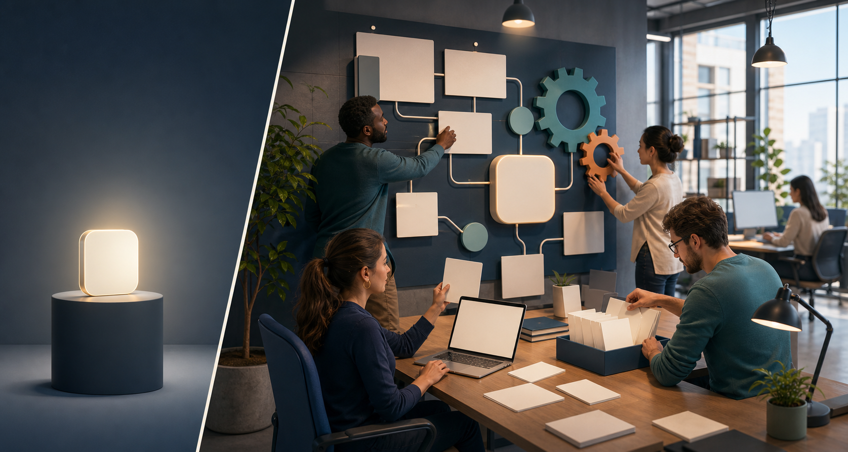 A marketing team handles system setup, data preparation, training and workflow changes beside a simple subscription token.