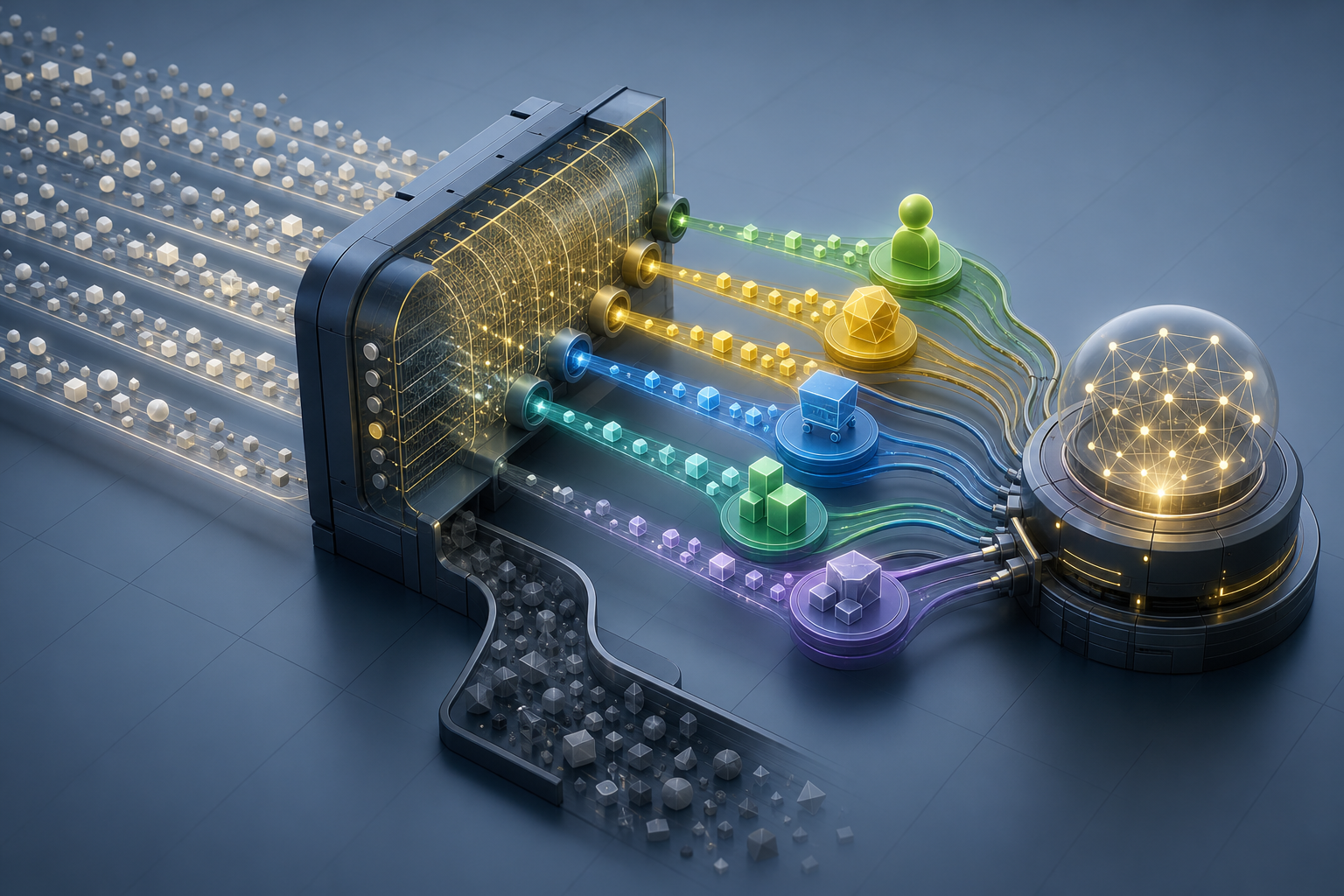 An abstract filtering system separates strong customer and profit signals from weak or duplicated conversion inputs.