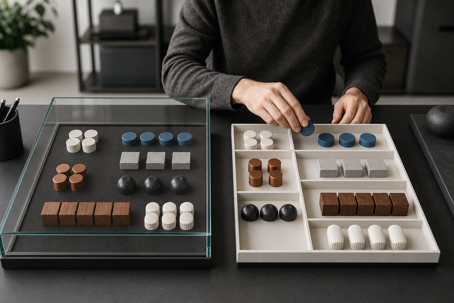 A business operator transfers matching campaign tokens from a preserved setup into a new modular workspace.
