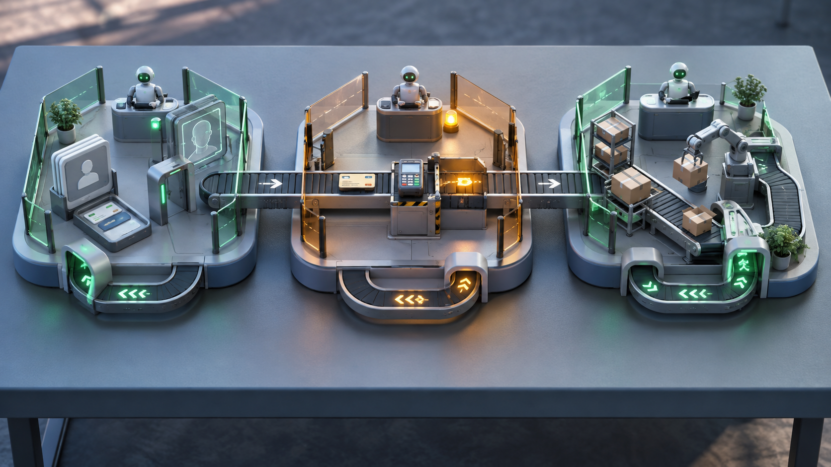 A modular ecommerce system separates identity, checkout, and fulfillment into bounded zones, with an amber warning contained inside the checkout area.